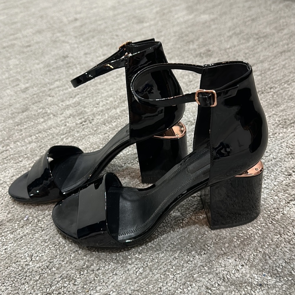 Alexander Wang Abby Patent Leather Sandals - black and rose gold